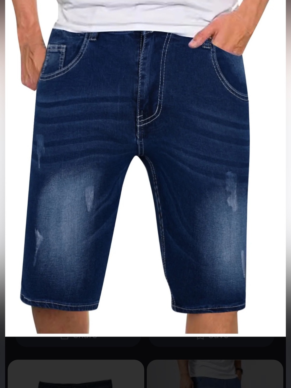 Men's Indigo Denim Jean Shorts - Casual Summer Cut